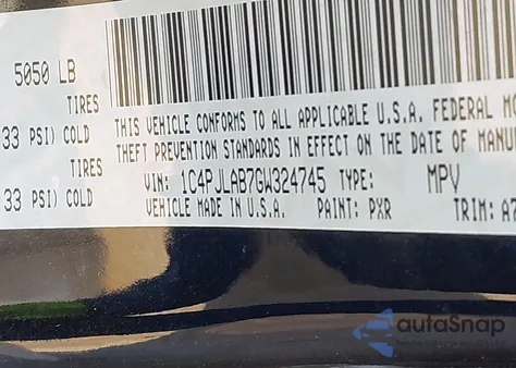 2016 Jeep Cherokee Sport z USA, uszkodzony, nr VIN 1C4PJLAB7GW324745